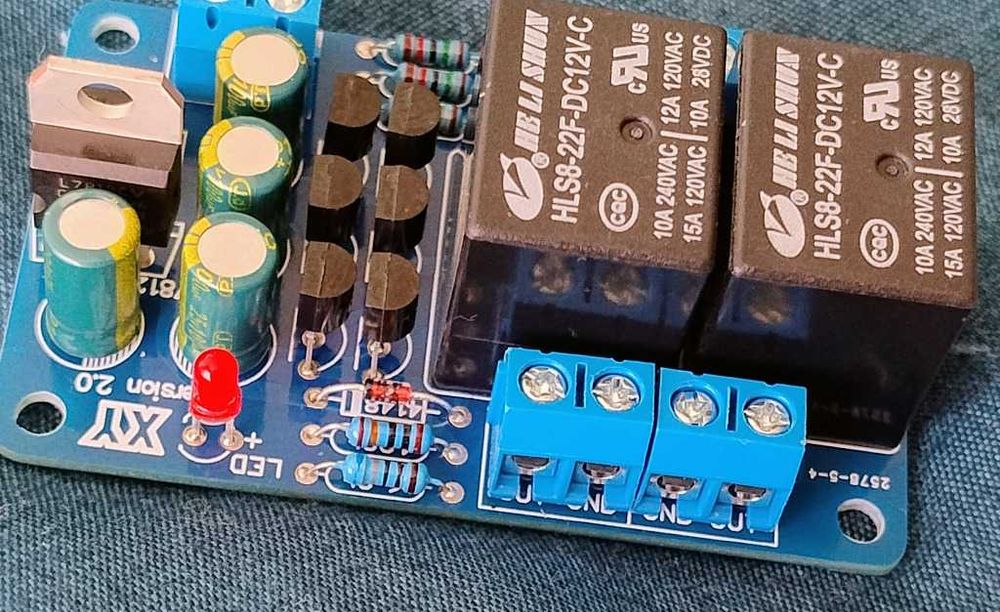 Moduł opóźniający załączenie głośników, dwukanałowy