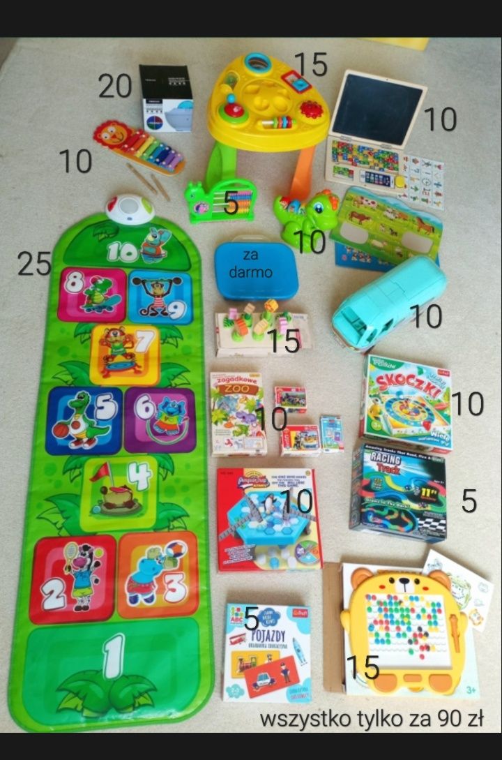 Cymbałki stolik gry puzzle tablicz tor pojazdy zoo skoczki klasy rzepy