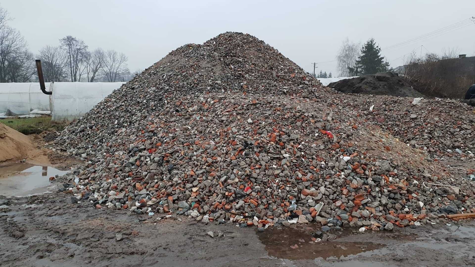 Gruz ceglano-betonowy kruszywo, tłuczeń na drogi place