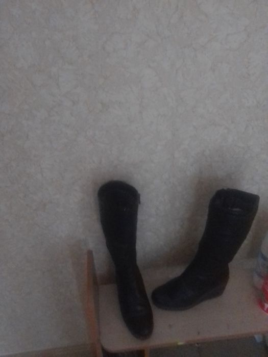 Женские кожаные сапоги