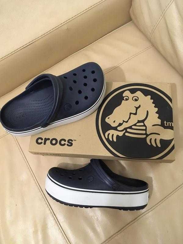 Кроксы шлёпки сабо на платформе crocs platform м6 w8