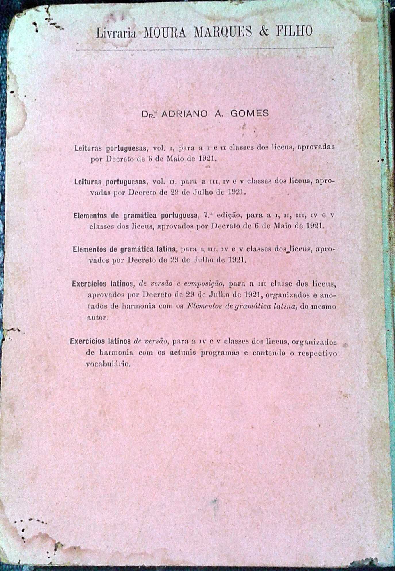 Adriano A. Gomes (1927) Elementos Gramática Portug. 7ª Ed IncluiPortes
