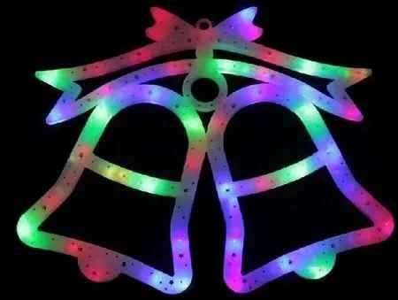 Wisząca ozdoba XXL Dzwoneczki Multikolor lampki LED 39 cm Kolorowa