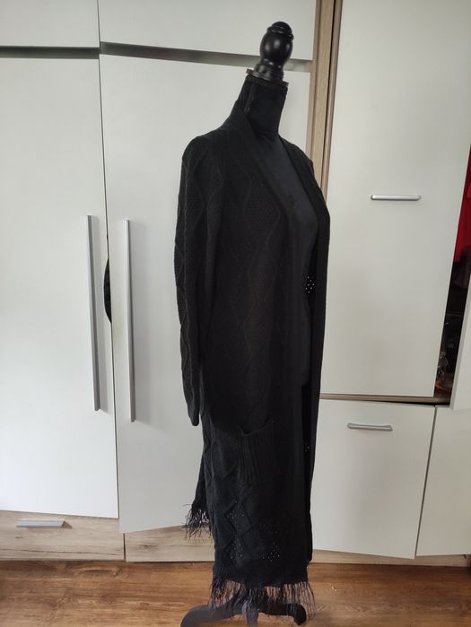 Kardigan czarny dlugi