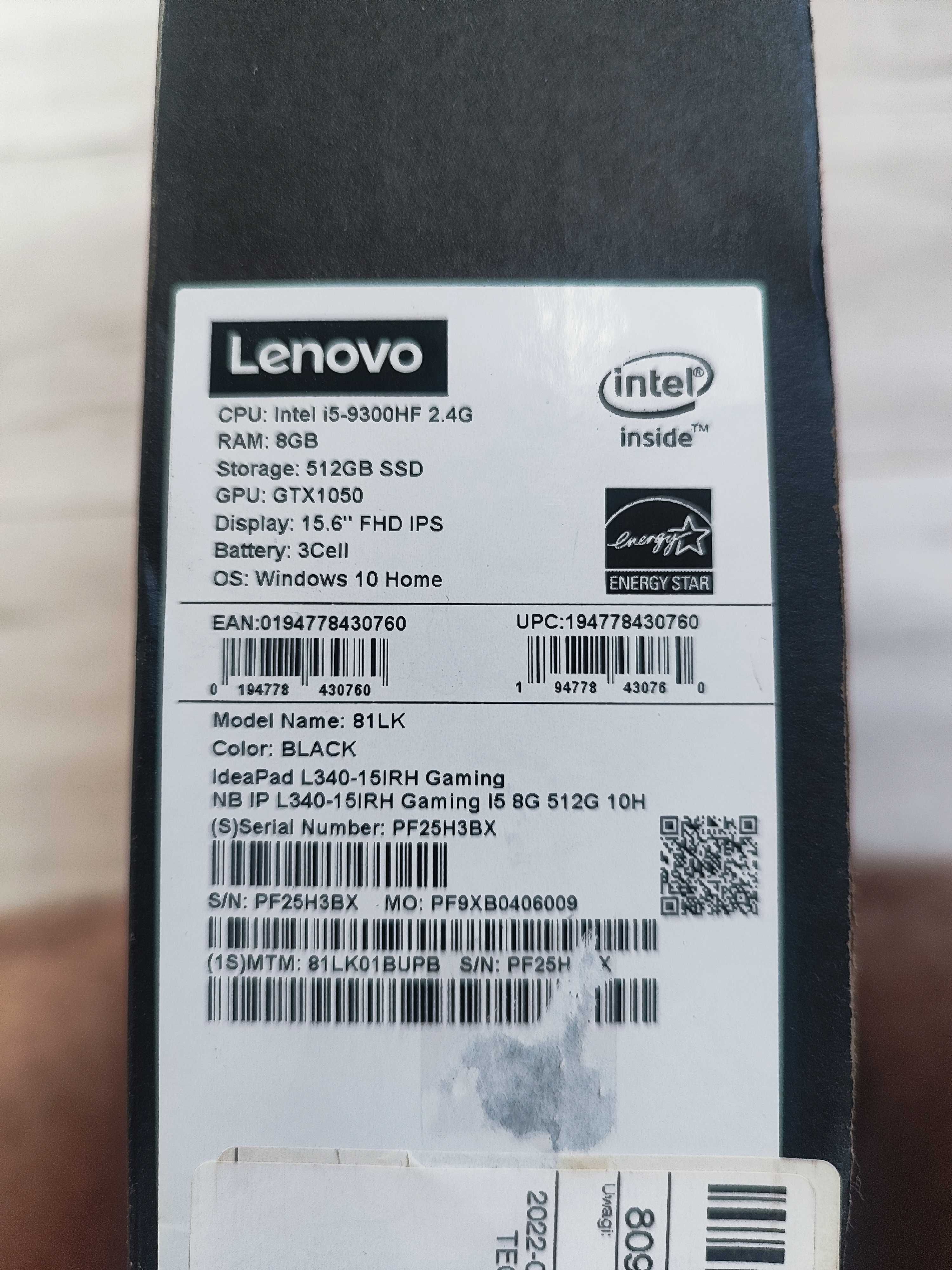 Laptop komputer gamingowy Lenovo IdeaPad L340-15 RH