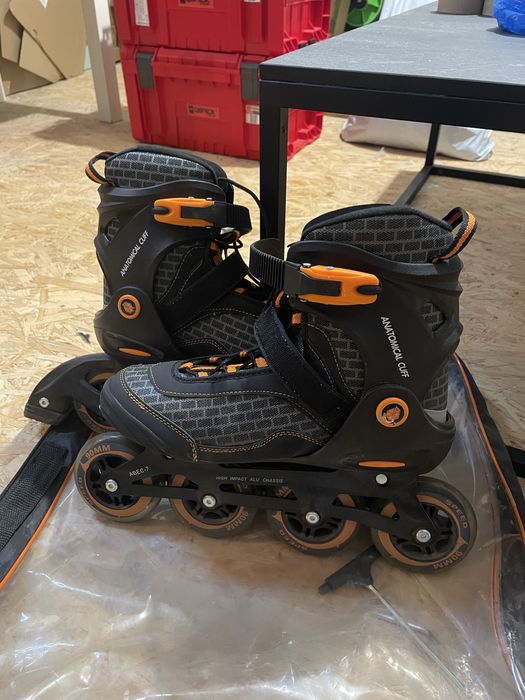 Rolki, łyżworolki 90MM, rozmiar 42, prawie nowe