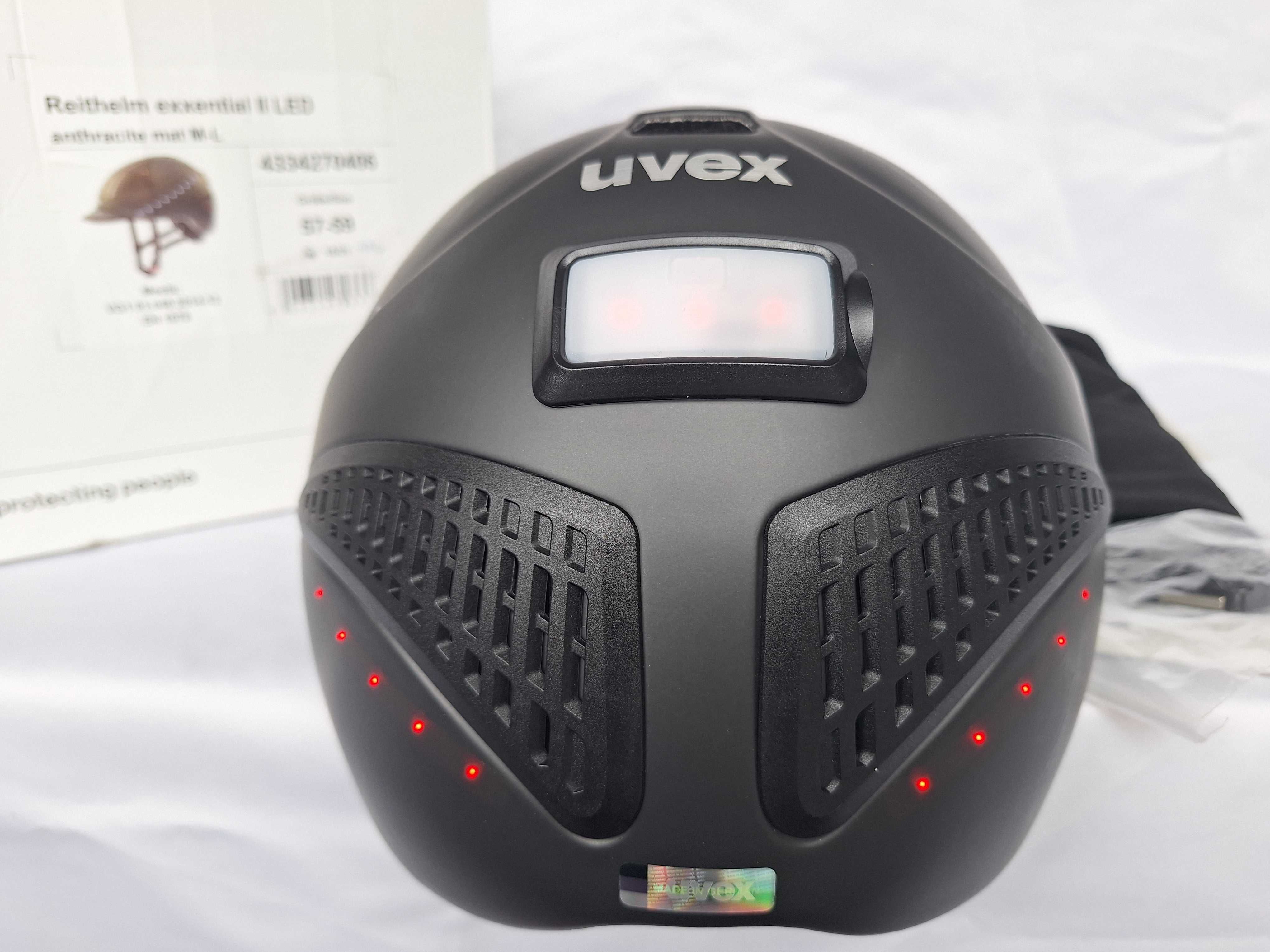 Kask jeździecki toczek Uvex Reithelm Exxential II Led M/L 57-59cm