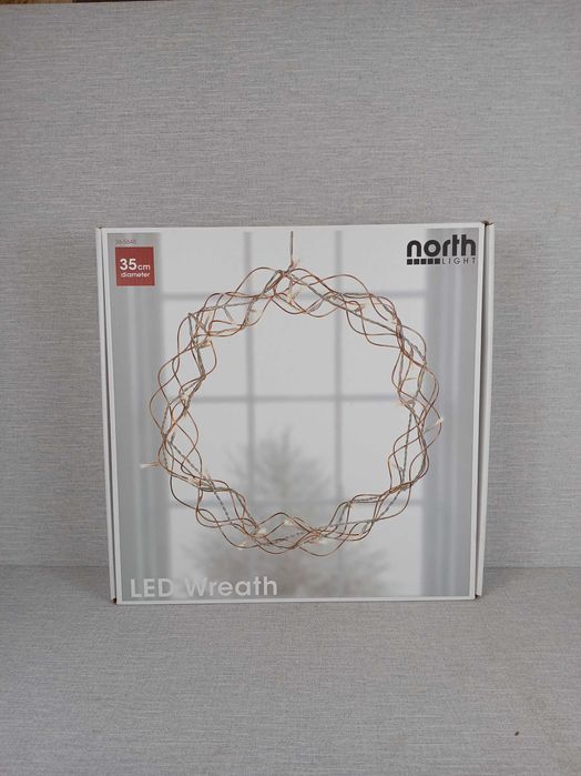 Świecący wianek na okno 35 cm LED Wreath North Light