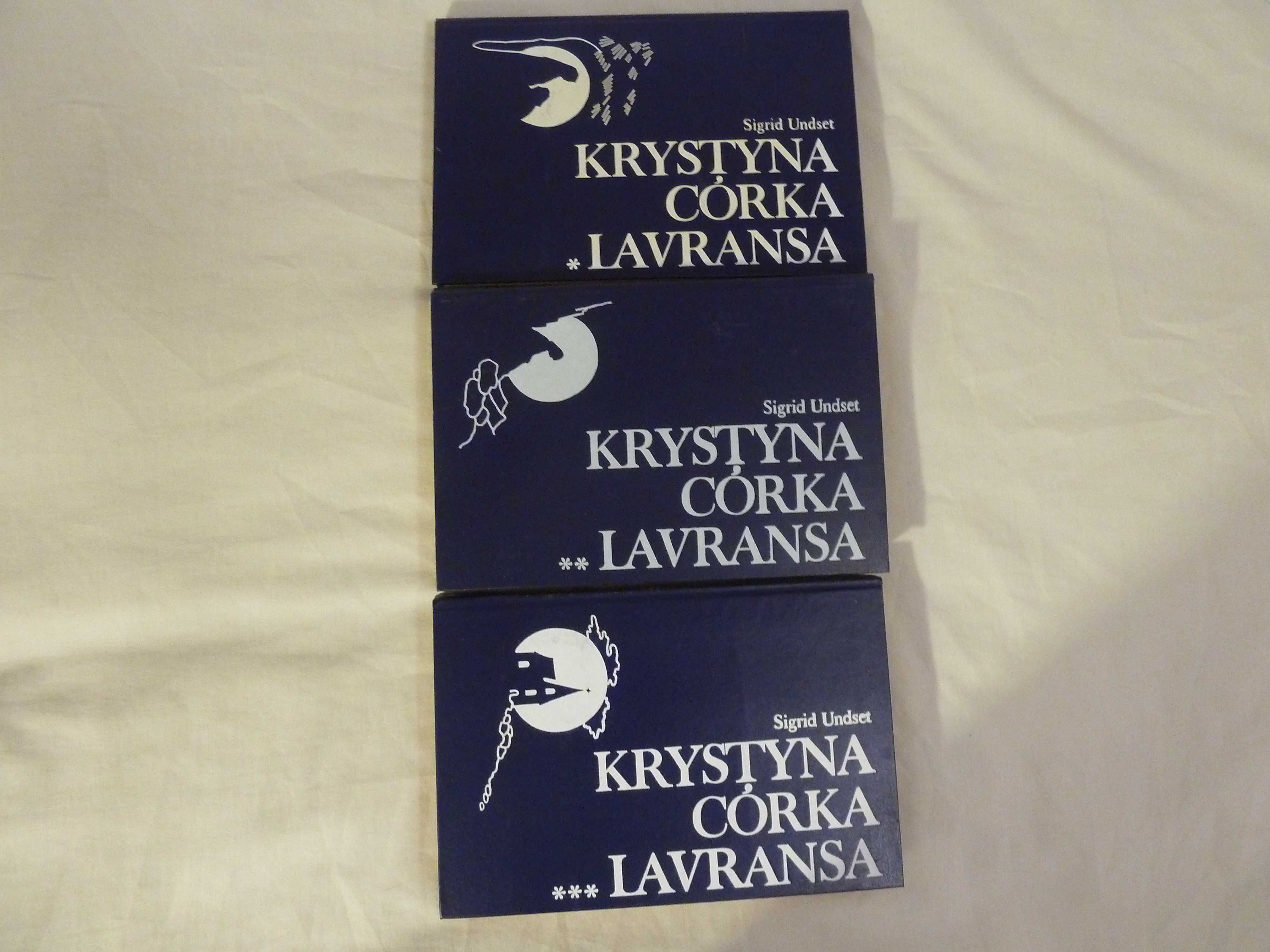 Krystyna córka Lavransa, 3 tomy, Sigrid Undset, wyd. z 1988 r.