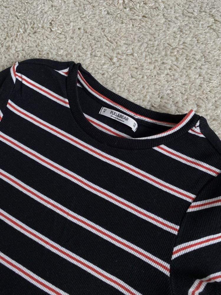 Tshirt koszulka w paski czarny biały Pull&Bear rozmiar XS 34