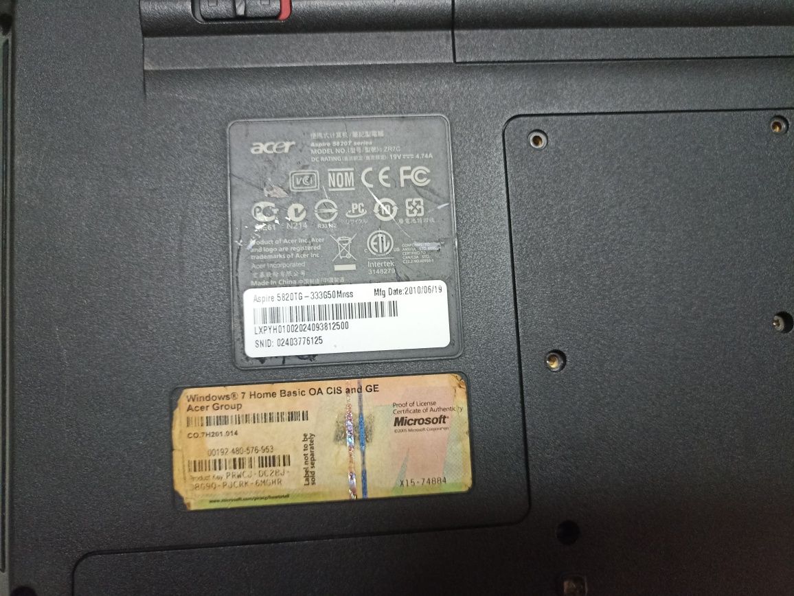 Ноутбук acer модель ZR7C,экран 15,6", бу. Смотри описание.