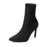 DREAM PAIRS botki damskie dzianinowe na szpilce nr 41 CZARNE