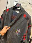 Sweter Vintage 90s Carlo Colucci Kardigan Sweater Pattern Logo L