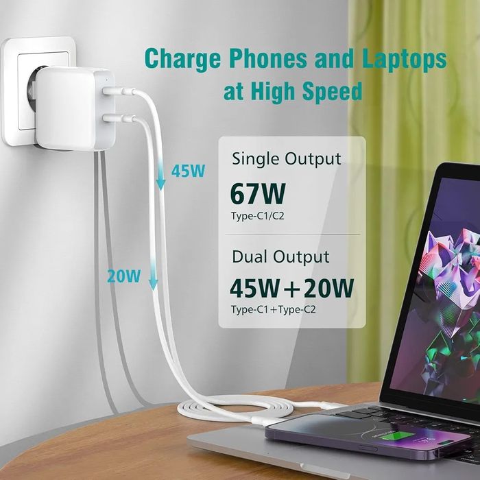 Ładowarka 67 W, USB C, kompatybilna z MacBook Air O674