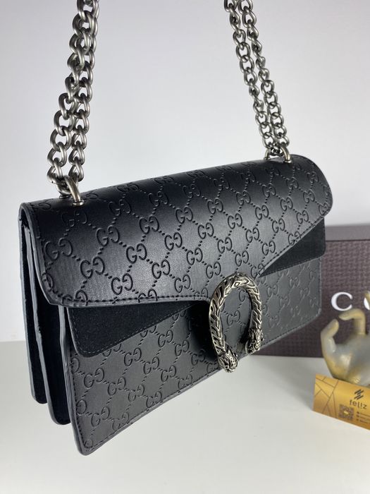 Torebka listonoszka Gucci Dionysus czarna na łańcuszku Premium GG