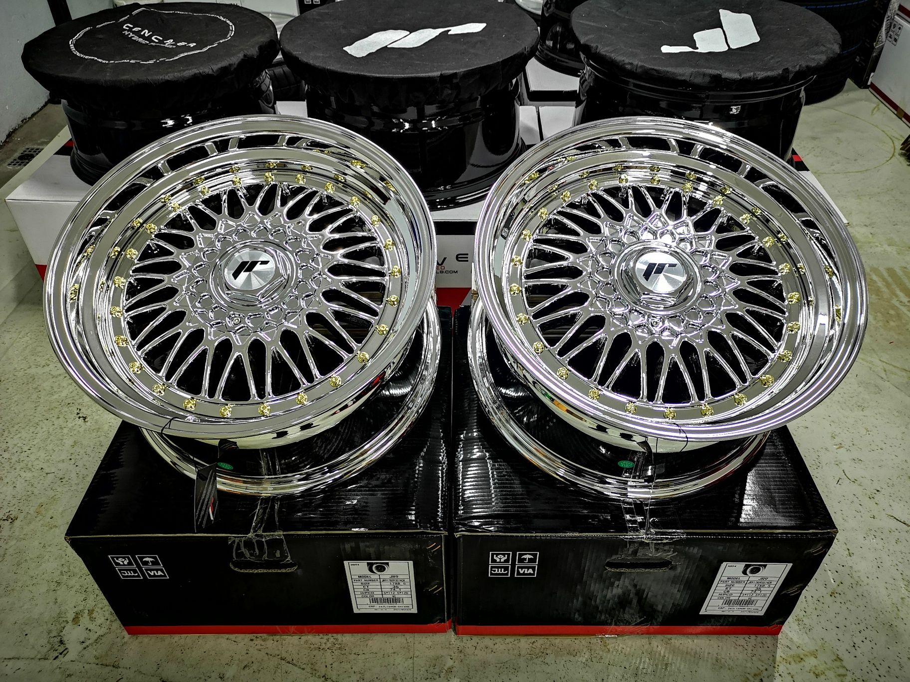 Felgi JR9 BBS RS 17" 7,5J 8,5J 10J 4x100 5x120 5x112 BMW E30 E36 Chrom