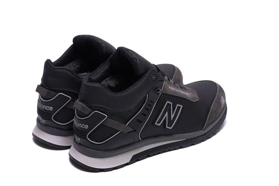 Чоловічі зимові черевики New balance мужские кожаные кроссовки Чорні ш
