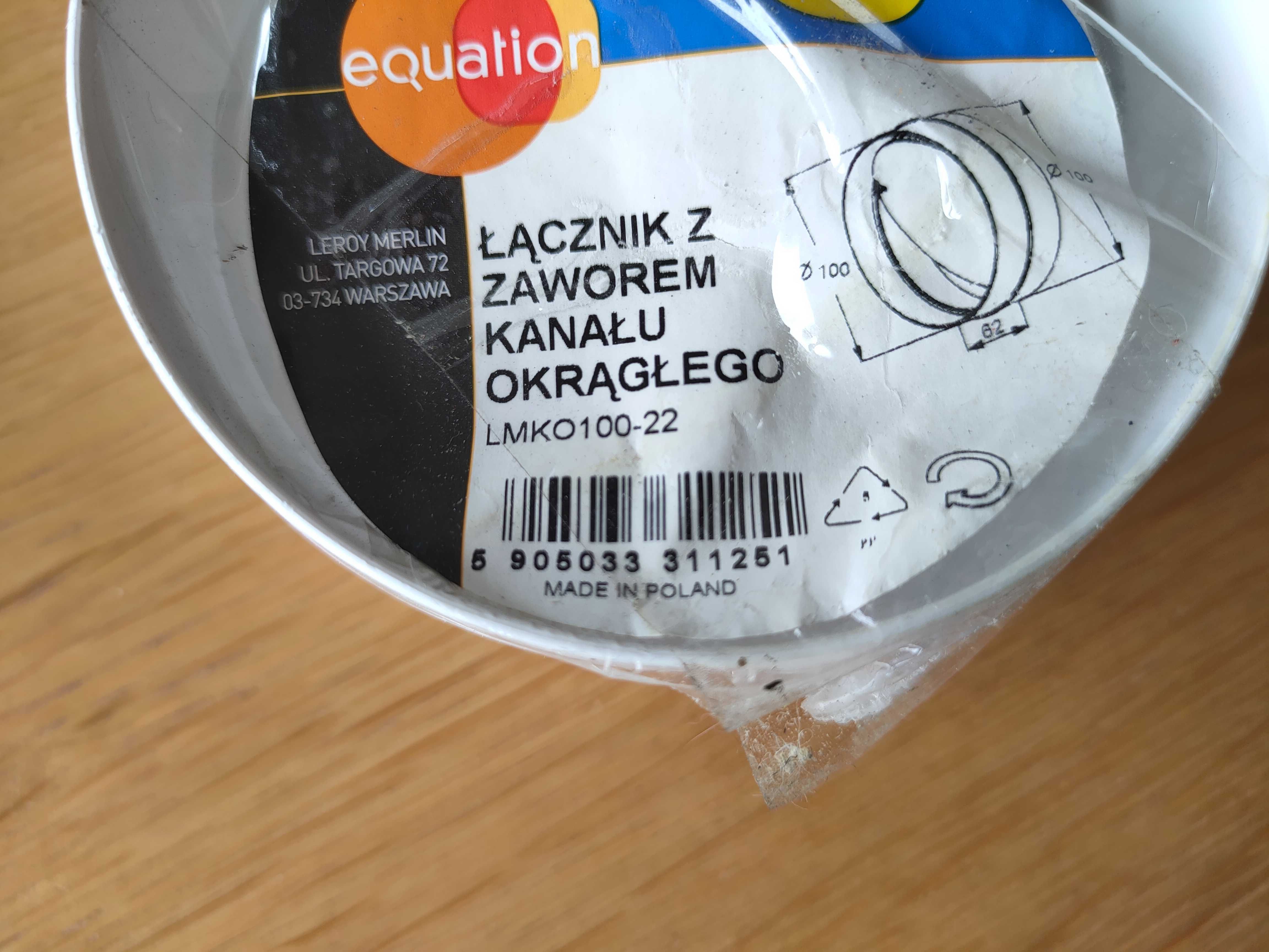 Łącznik kanału wentylacyjnego z zaworem zwrotnym 100 mm okrągły Wys1zł
