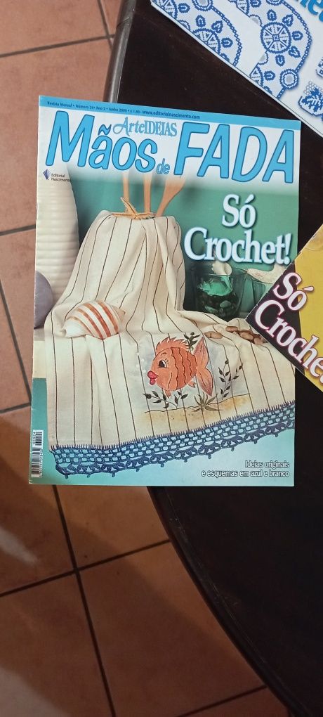 Lote de dez revistas crochê mãos de fada antigas  mãos de fada