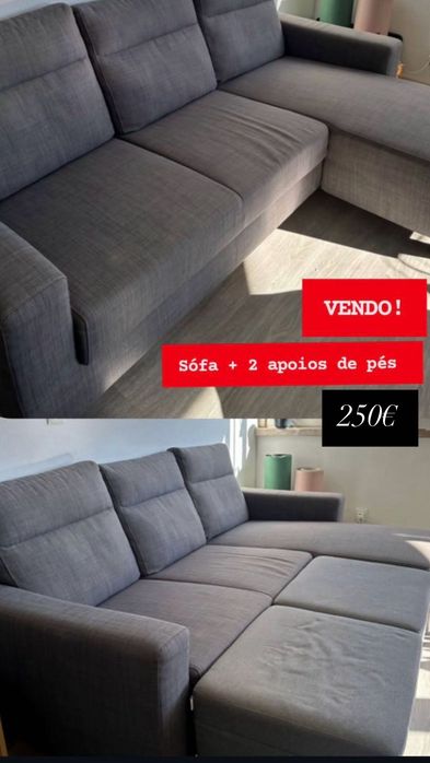 Sofá chaise long com dois apoios
