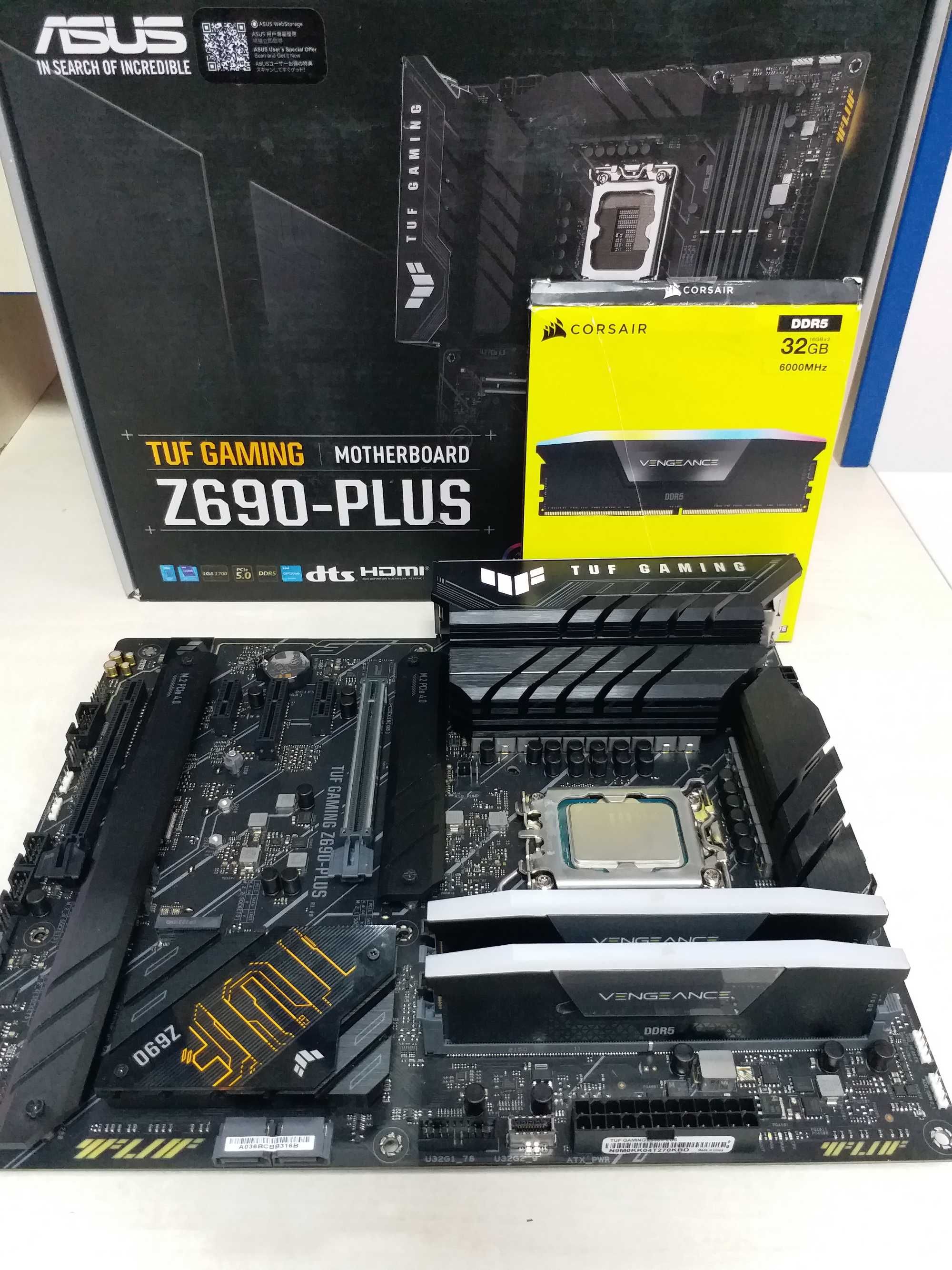 Топ комплект ASUS TUF Z690-PLUS+Intel I5 14600KF+DDR5 2x16Gb 6000MHz