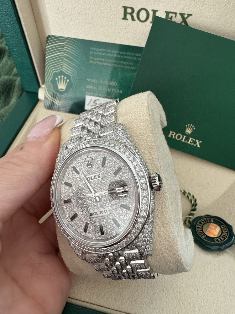 Zegarek Rolex Datejust 41mm Full iced out.
