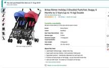 Carrinho duplo Britax, muito portátil