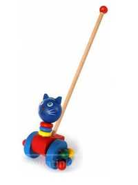 Деревянная игрушка каталка Wooden Toys в виде кошечки