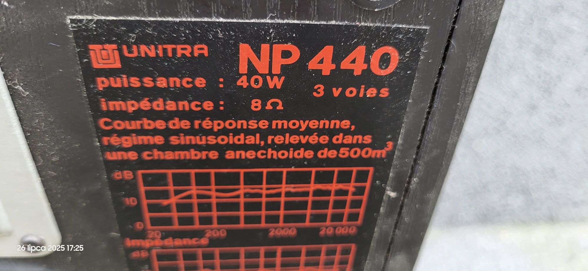 Kolumny Unitra NP 440 export na rynek Francuski