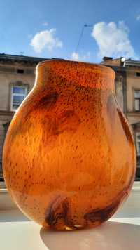 Величезна й розкішна,надзвичайно красива ваза з гутного скла;Vintage60