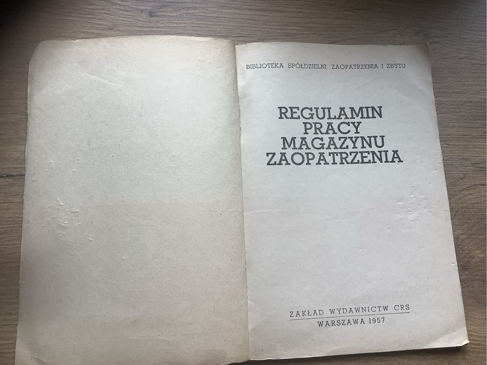 Regulamin pracy magazynu zaopatrzenia 1957