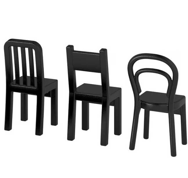 hak, wieszak - IKEA FJANTIG - zestaw 3x - czarne krzesełko