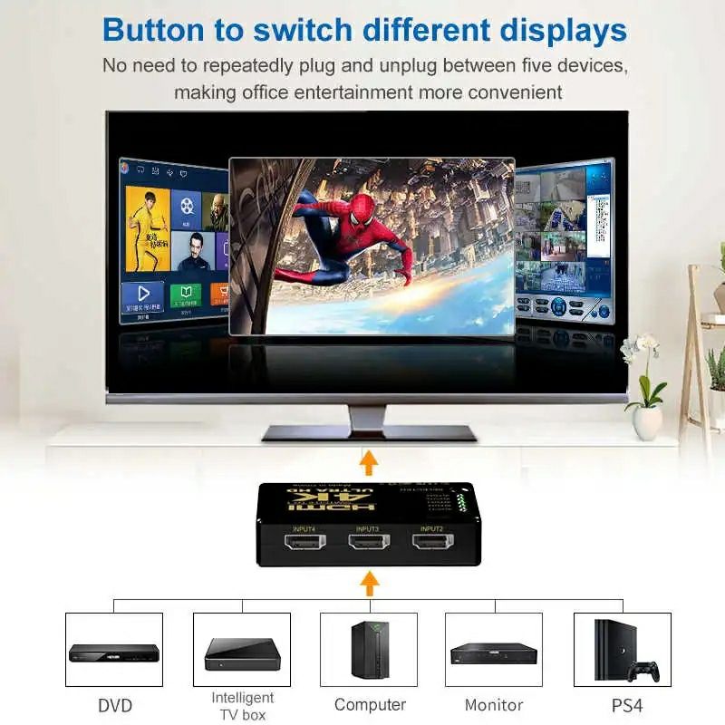 HDMI switcher 5 portas