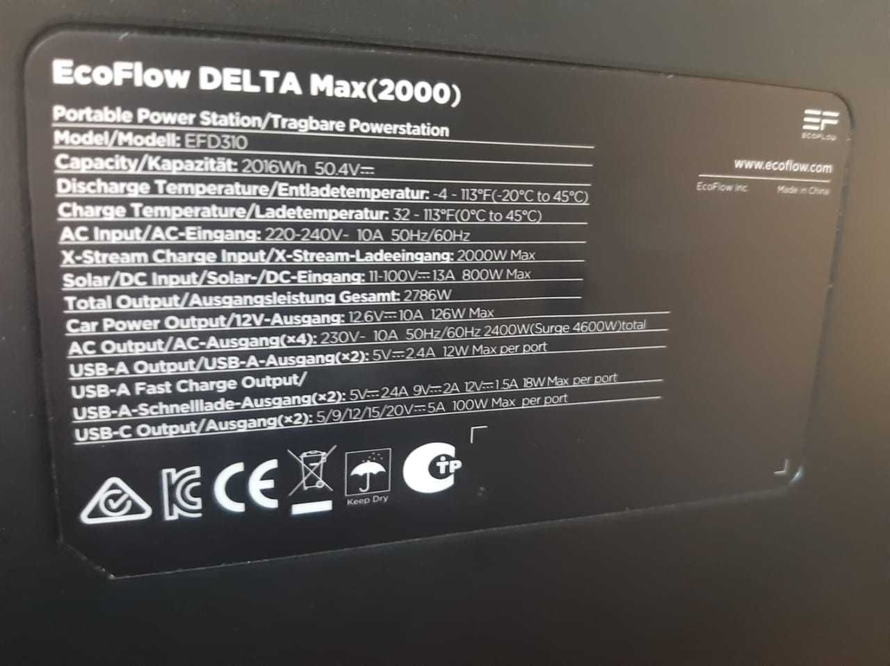ПРОДАМ зарядну станцію EcoFlow DELTA Max 2000