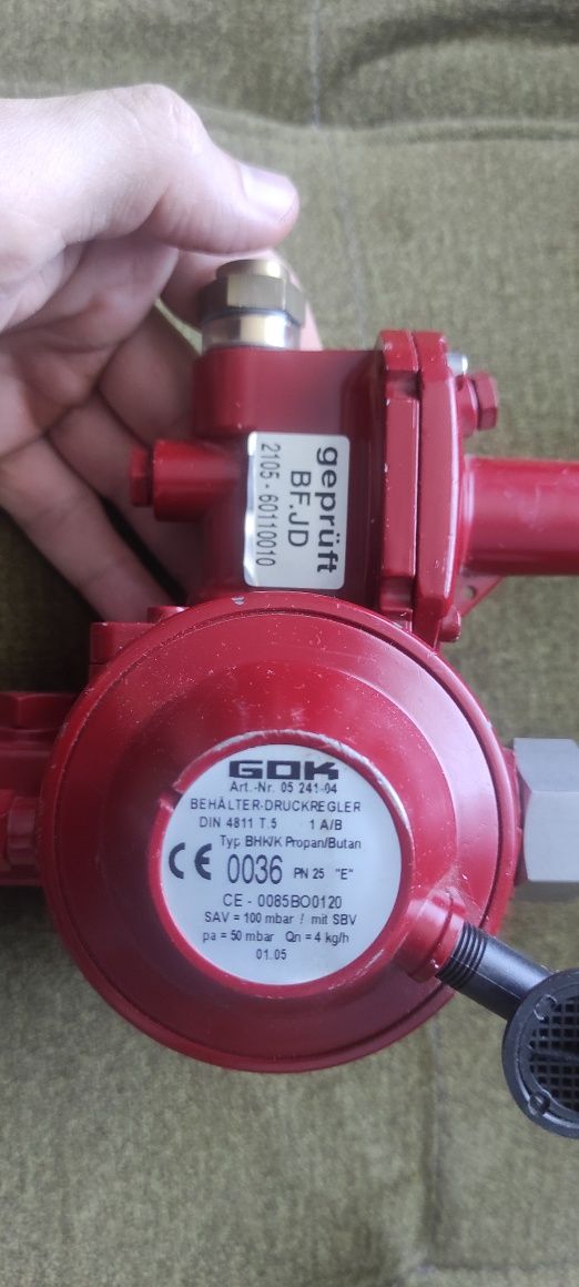 Regulator gazu propan butan GOK ps 25 bar E BJK/K