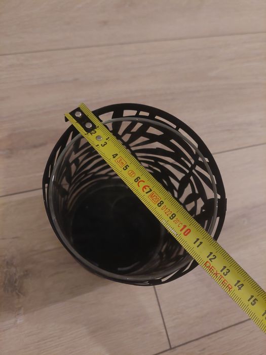 Świecznik czarny metalowy loft liście Za darmo