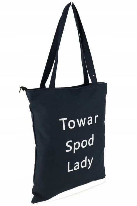 torba shopperka z napisem ,, towar spod lady''