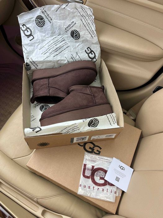 Уггі UGG Classic Ultra Mini Brown Platform Premium Угг Преміум (36-42)