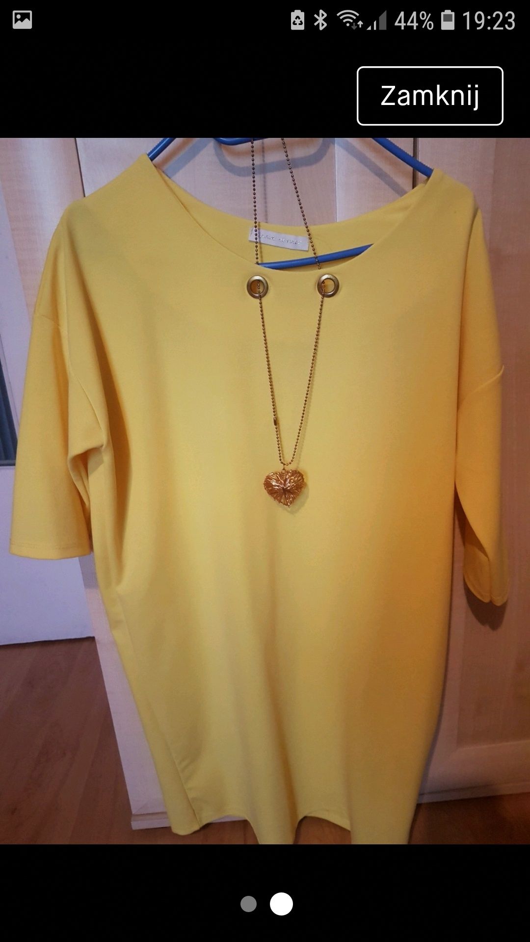 Żółta tunika sukienka