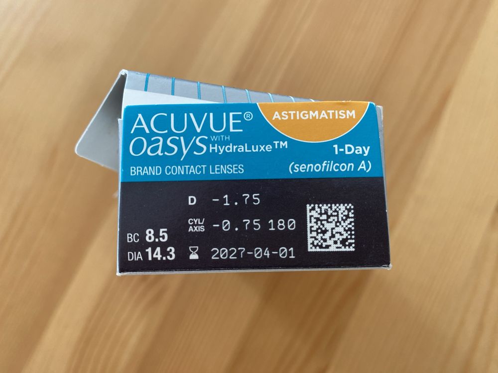 Soczewki kontaktowe jednodniowe toryczne Acuvue oasys