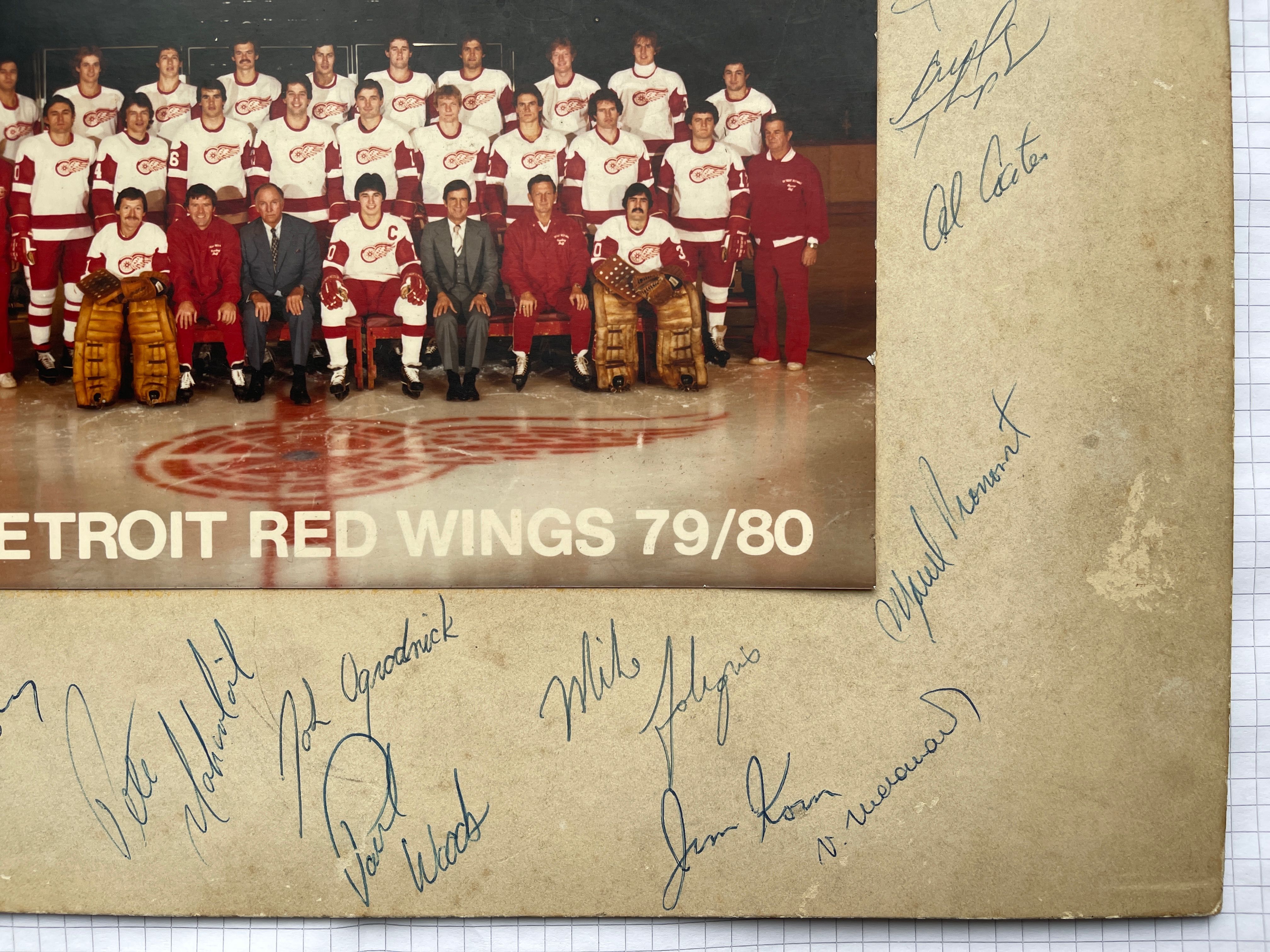 Фото з автографами Detroit Red Wings 1980