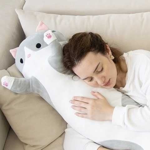 Гігантська м'яка плюшева іграшка Довгий Кіт Батон котейка-подушка