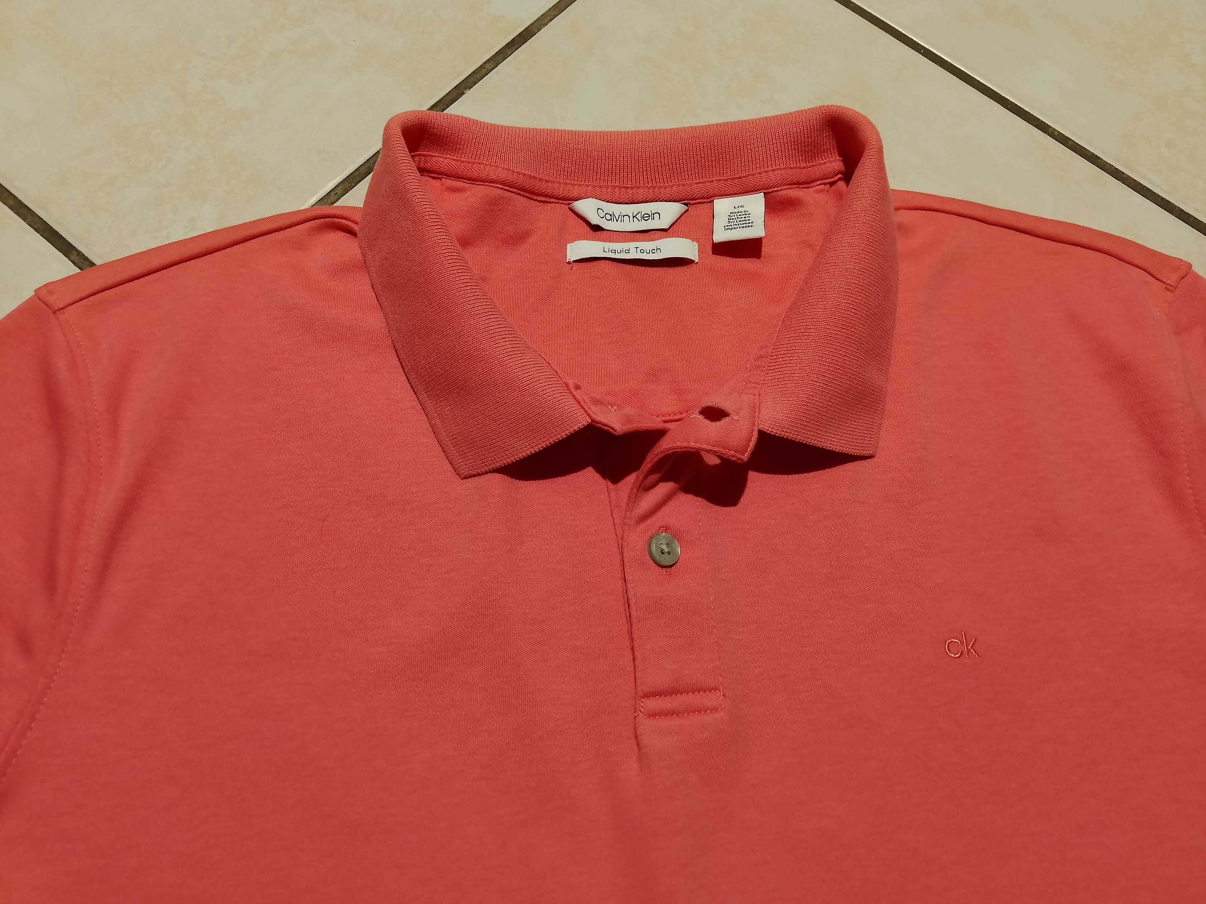 CALVIN KLEIN USA - NOWA! z LOGO Koszulka Polo Męska rozmiar L