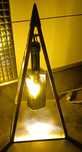Lampa stojąca, nowoczesna, designerska, stal, szkło, nowa