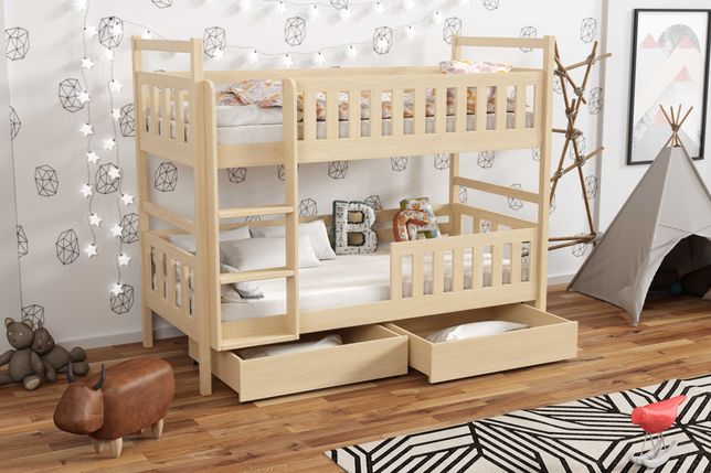 Łóżko dla dwójki dzieci WOJTEK 8 - materace GRATIS! OKAZJA