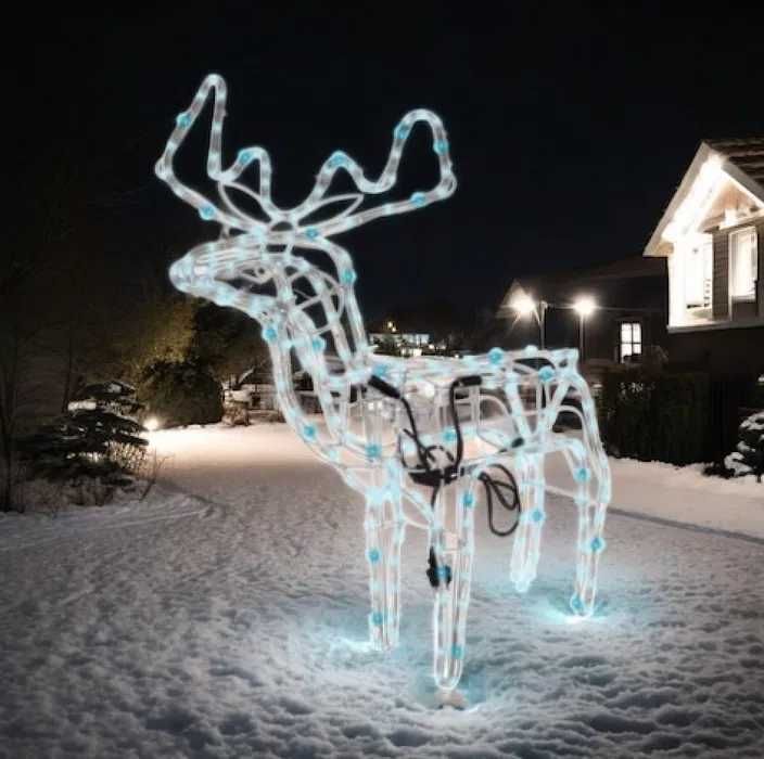 Świąteczny renifer z oświetleniem LED 90cm zimny biały WYSYŁKA 24H