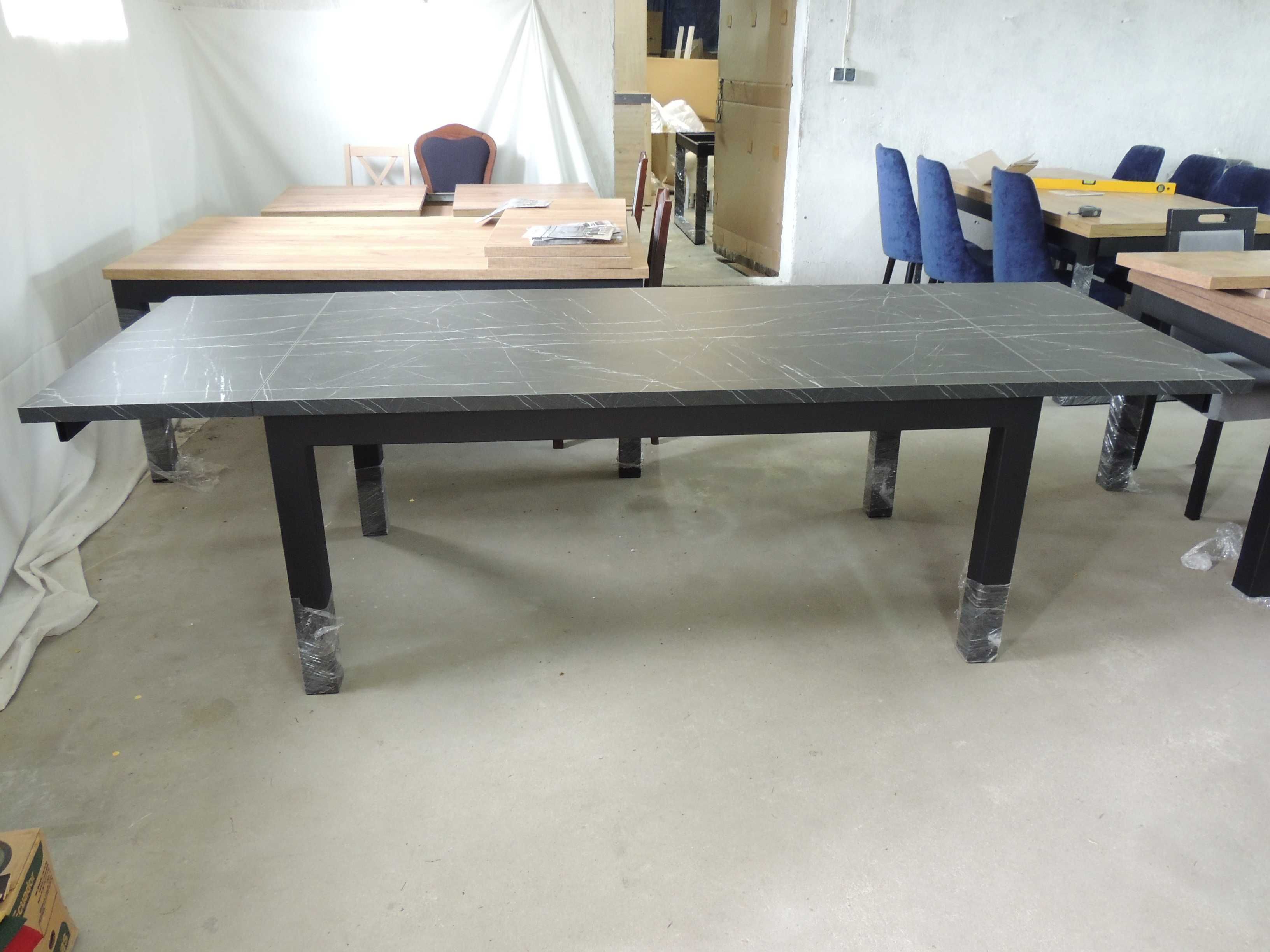 Stół LOFT industrialny 180x100+2x45 Dostawki EGGER Solidna Rama