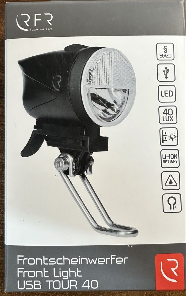 Nowa lampa przód rowerowa CUBE Ready for race USB  na blotnik