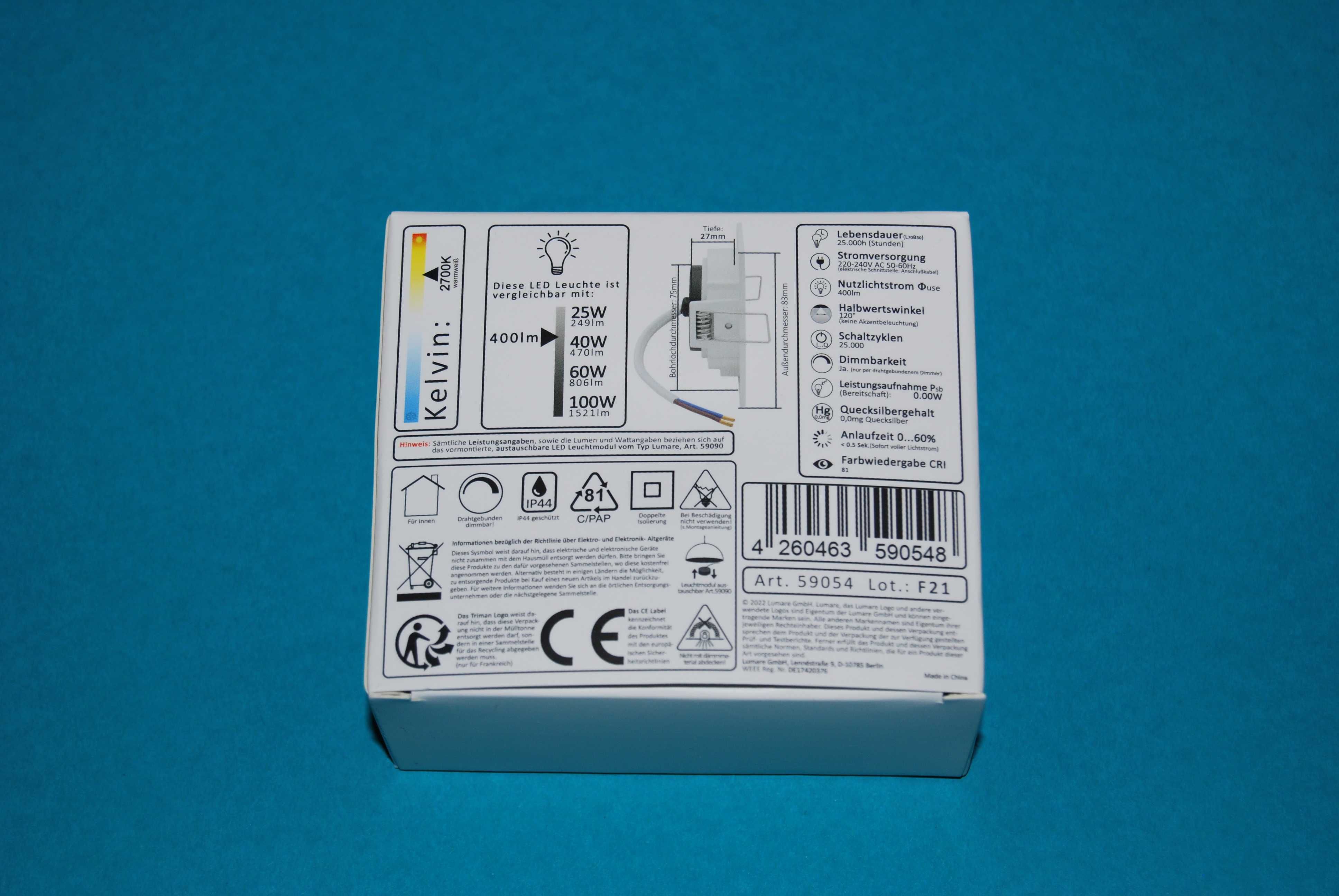 Lumare Reflektor LED do zabudowy 4 W 2700