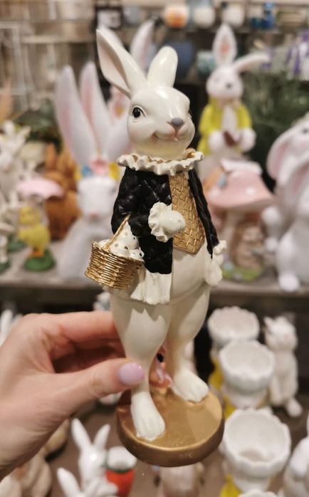 T.K.maxx Figurka zając królik glamour czarny złoty Wielkanoc Tkmaxx